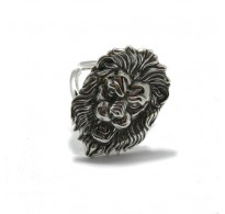 R001856 Genuine Sterling Silver Ring Solid 925 Lion Adjustable Size Handmade